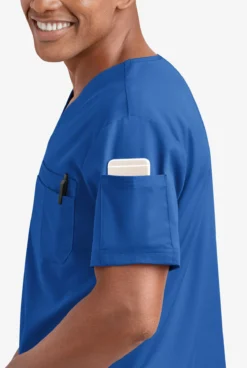 UA Advantage STRETCH Men's 4-Pocket V-Neck Scrub Top -Uniform Store AB799 092523 ROYAL 3