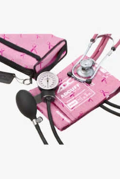 ADC Breast Cancer Awareness Aneroid Sphygmomanometer, Sprague Stethoscope Pro's Combo II Kit W/ Case