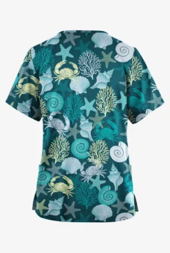 Butter-Soft Originals Beach Day Caribbean Blue Women's 2-Pocket Classic Fit V-Neck Printed Scrub Top 3 Butter-Soft Originals Beach Day Caribbean Blue Women's 2-Pocket Classic Fit V-Neck Printed Scrub Top -Uniform Store BSN1162BDCB 2