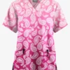 Butter-Soft Originals Paisley Gradient Fuchsia Women's 2-Pocket Classic Fit V-Neck Printed Scrub Top