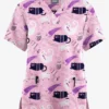 Butter-Soft Originals Playful Kittens Blush Women's 2-Pocket Classic Fit V-Neck Printed Scrub Top