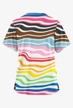Butter-Soft Originals Wavy Stripe Women's 2-Pocket Classic Fit V-Neck Printed Scrub Top 3 Butter-Soft Originals Wavy Stripe Women's 2-Pocket Classic Fit V-Neck Printed Scrub Top -Uniform Store BSN1162WVS 2