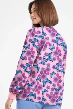 Butter-Soft Originals Spring Day Blush Women's 3-Pocket Warm-Up Printed Scrub Jacket -Uniform Store BSN1182SDBS 092623 3