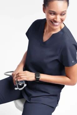 Butter-Soft Originals Women's 6-Pocket Scallop Neck Scrub Top -Uniform Store BSN1194 100623 NAVY 4