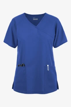 Butter-Soft Originals Women's 3-Pocket Mock Wrap Raglan Sleeve Scrub Top