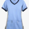 Butter-Soft Originals Women's 4-Pocket V-Neck Tri-Colorblock Scrub Top