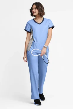 Butter-Soft Originals Women's 4-Pocket V-Neck Tri-Colorblock Scrub Top -Uniform Store BSN1368C 101323 CESIN 4