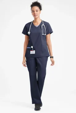 Butter-Soft Originals Women's 3-Pocket Crisscross Contrast V-Neck Scrub Top -Uniform Store BSN1626C 101723 NCEIL 4