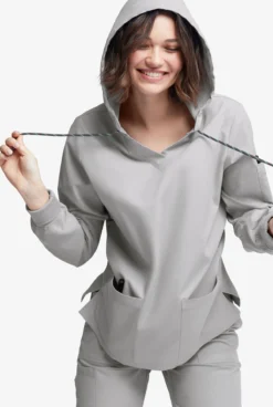 Butter-Soft Originals Women's 5-Pocket Long Sleeve Pullover Hoodie -Uniform Store BSN1733 102023 SILVE 3