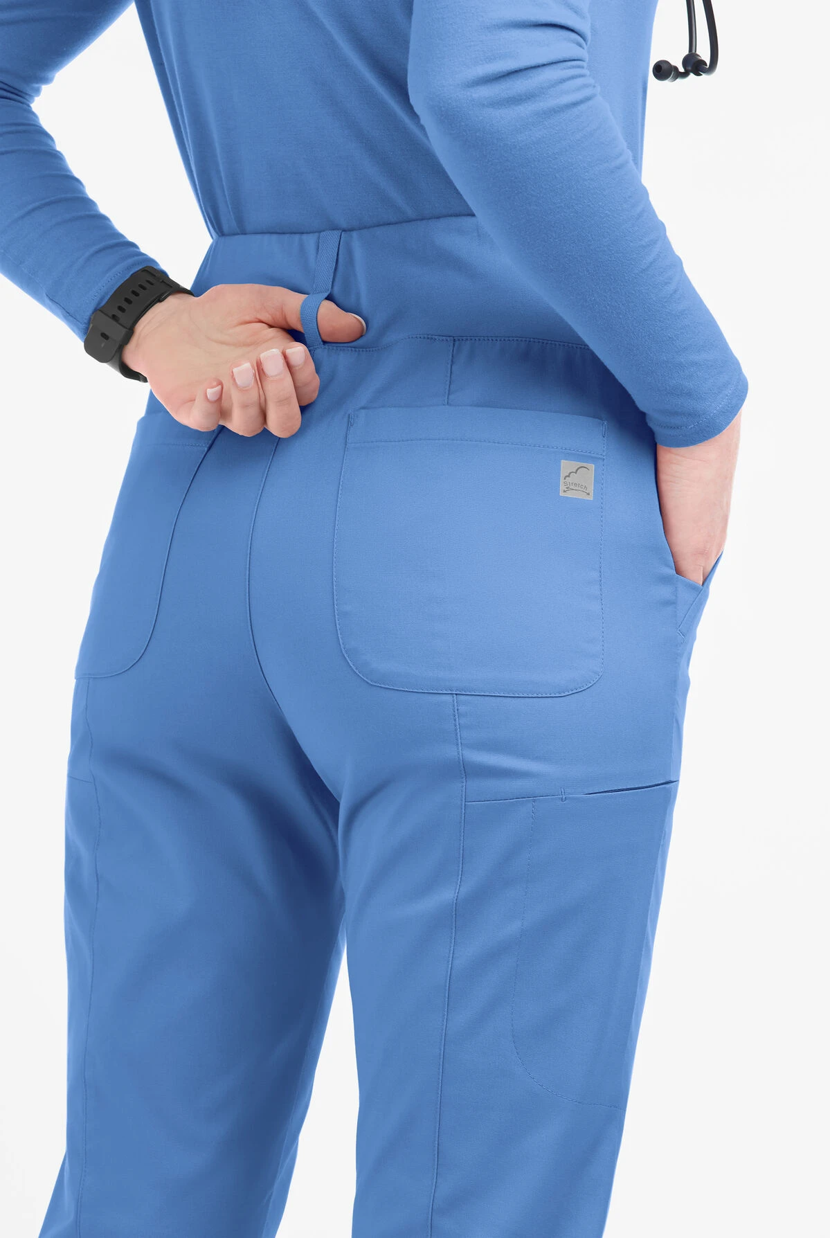 Butter-Soft STRETCH Women's 6-Pocket High Waisted Slim Leg Yoga Scrub Pants - Petite 3 Butter-Soft STRETCH Women's 6-Pocket High Waisted Slim Leg Yoga Scrub Pants - Petite - Image 3