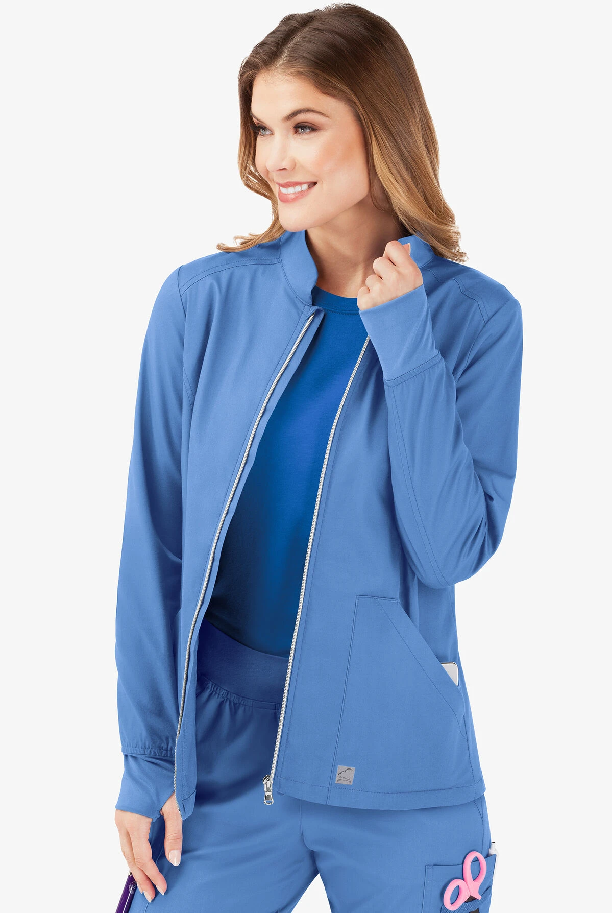 UA Butter-Soft STRETCH Women's 3-Pocket Zip Front Scrub Jacket 3 UA Butter-Soft STRETCH Women's 3-Pocket Zip Front Scrub Jacket - Image 3