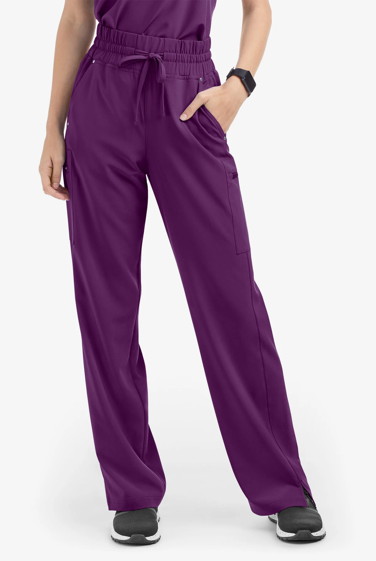Easy STRETCH By Butter-Soft Ellie Women's 5-Pocket High Waisted Wide Leg Scrub Pants - Petite 1 Easy STRETCH By Butter-Soft Ellie Women's 5-Pocket High Waisted Wide Leg Scrub Pants - Petite