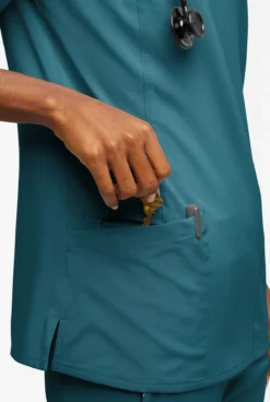 Easy STRETCH By Butter-Soft™ Women's Amber 4-Pocket Notch Neck Scrub Top 8 Easy STRETCH By Butter-Soft™ Women's Amber 4-Pocket Notch Neck Scrub Top -Uniform Store BU4234 CARIB 4