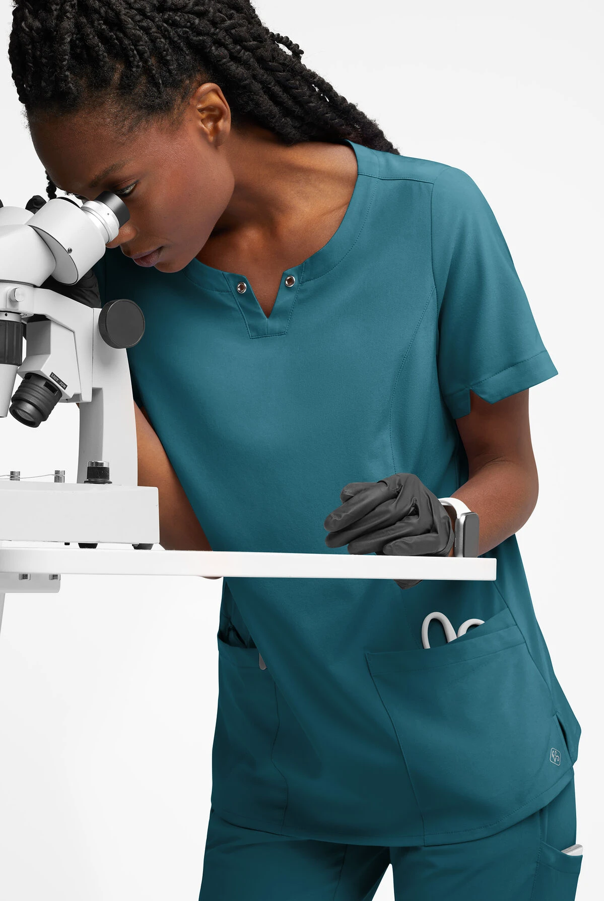 Easy STRETCH By Butter-Soft™ Women's Amber 4-Pocket Notch Neck Scrub Top 5 Easy STRETCH By Butter-Soft™ Women's Amber 4-Pocket Notch Neck Scrub Top - Image 5