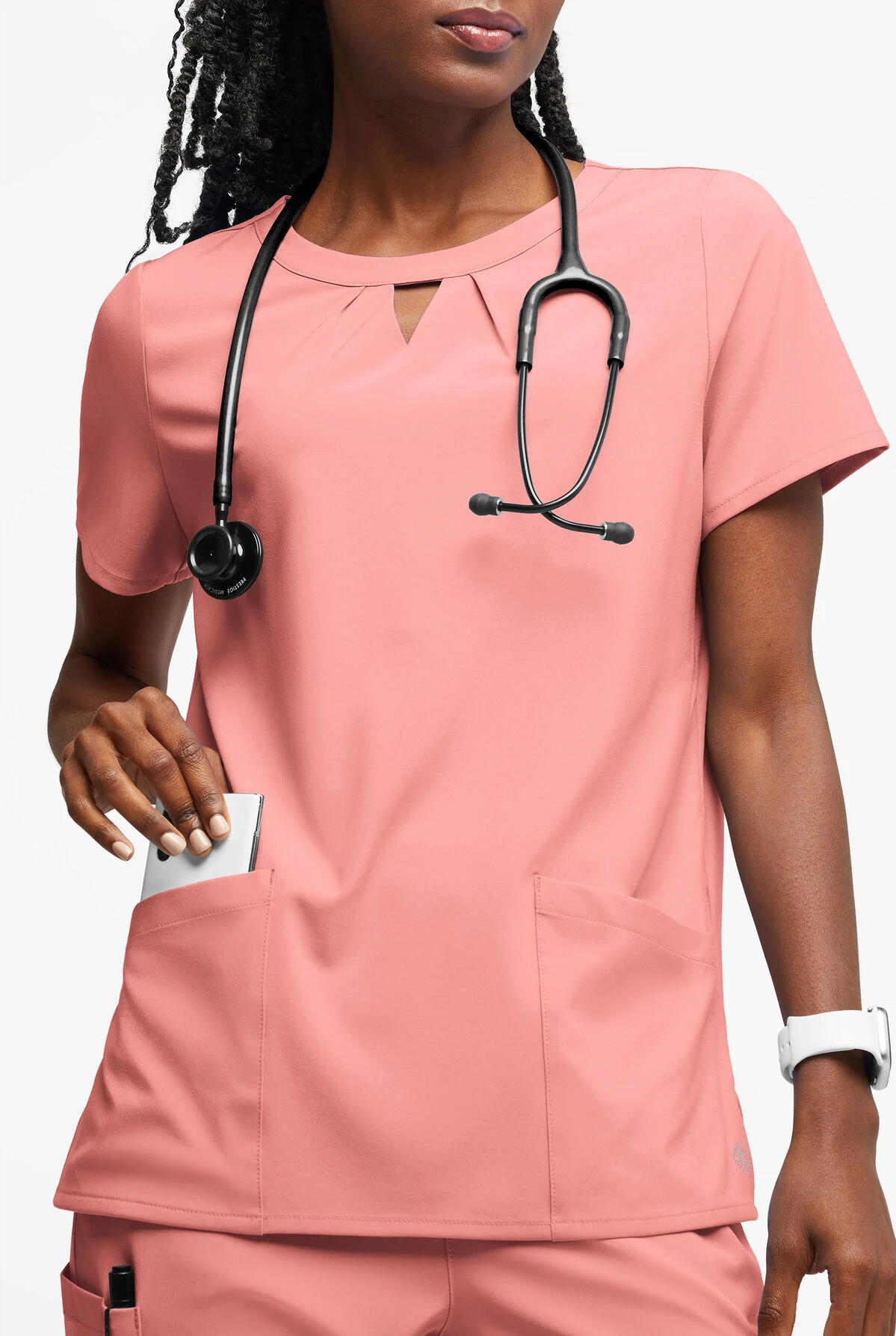 Easy STRETCH By Butter-Soft™ Salma Women’s 3-Pocket Keyhole Neck Scrub Top 3 Easy STRETCH By Butter-Soft™ Salma Women’s 3-Pocket Keyhole Neck Scrub Top - Image 3