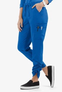 Easy STRETCH By Butter-Soft™ Halle Women's 11-Pocket Ruched Leg Jogger Scrub Pants - Petite