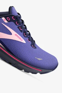 Brooks Women's Ghost 15 Blue/Peacoat/Pink Athletic Lace Up Nursing Shoes -Uniform Store BWGHOST469 BLUE 3 HV