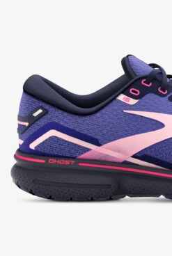 Brooks Women's Ghost 15 Blue/Peacoat/Pink Athletic Lace Up Nursing Shoes -Uniform Store BWGHOST469 BLUE 4