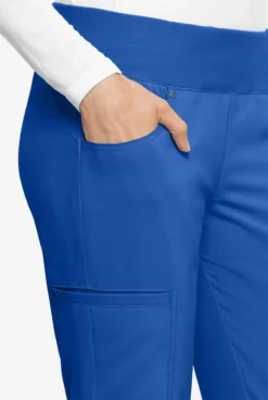 Cherokee Iflex Women's 6-Pocket STRETCH Knit Waistband Cargo Scrub Pants - Petite -Uniform Store CK002 ROYAL 3 1