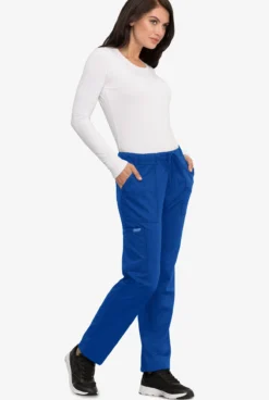 Cherokee Workwear Revolution Unisex 4-Pocket STRETCH Drawstring Cargo Scrub Pants - Short -Uniform Store CK020 ROYAL 6 1