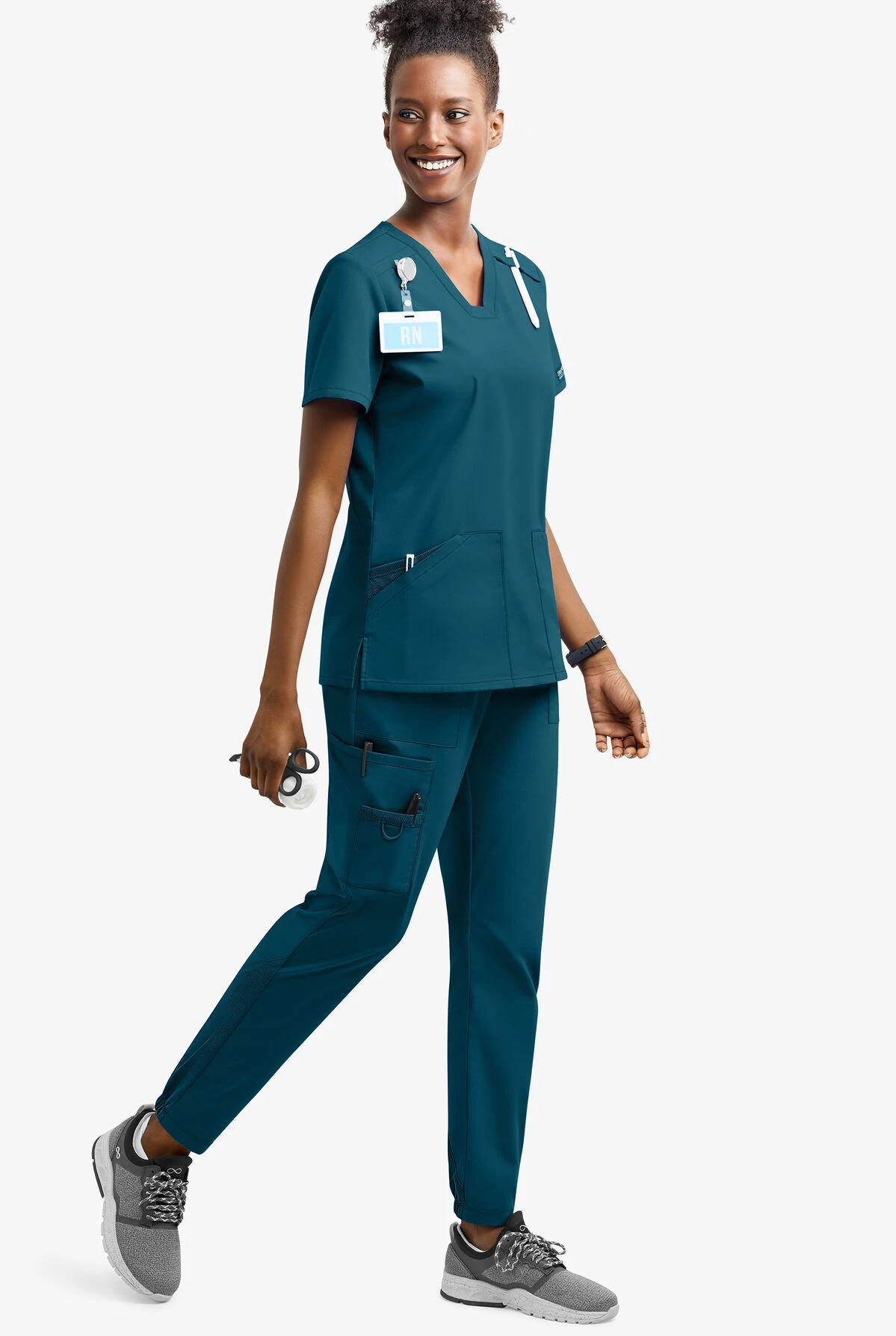 UA Exclusive Cherokee Workwear Professionals Active Women's 6-Pocket STRETCH Half Jogger Scrub Pants 2 UA Exclusive Cherokee Workwear Professionals Active Women's 6-Pocket STRETCH Half Jogger Scrub Pants - Image 2