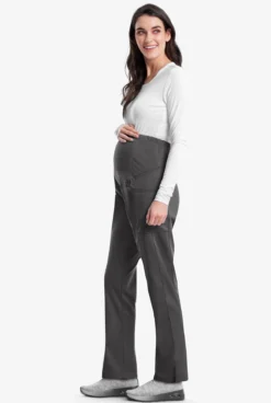 Cherokee Workwear Revolution Women's 3-Pocket STRETCH Maternity Scrub Pants -Uniform Store CK155 PEWTE 6