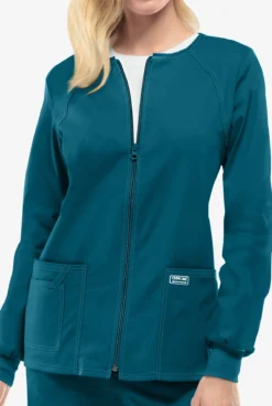 Cherokee Workwear Core STRETCH Women's 3-Pocket Scrub Jacket 6 Cherokee Workwear Core STRETCH Women's 3-Pocket Scrub Jacket -Uniform Store CK4315 CARIB 3 HV