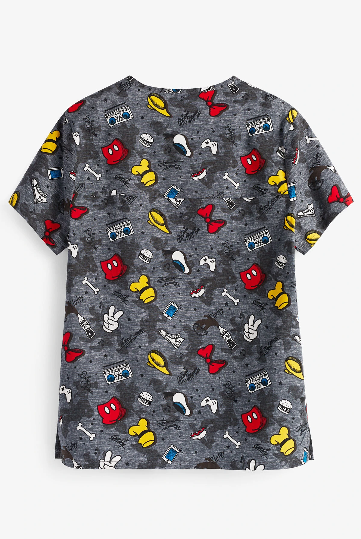 Cherokee Tooniforms Gang Of Six Disney Unisex 4-Pocket STRETCH V-Neck Print Scrub Top 2 Cherokee Tooniforms Gang Of Six Disney Unisex 4-Pocket STRETCH V-Neck Print Scrub Top - Image 2
