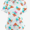 Cherokee Tooniforms Disney's Finding Nemo Bubbles Women's 2-Pocket STRETCH V-Neck Print Scrub Top