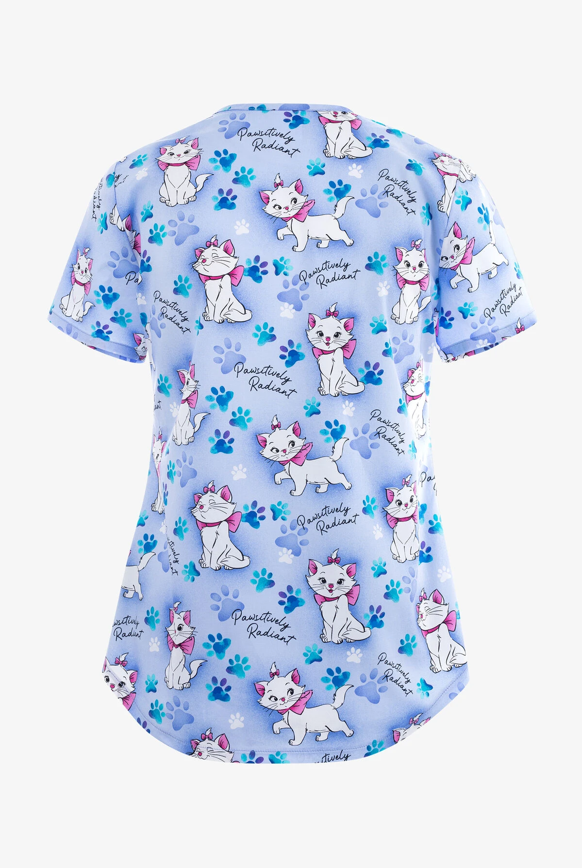 Cherokee Tooniforms Pawsitively Radiant The Aristocats Women's 2-Pocket STRETCH V-Neck Print Scrub Top 2 Cherokee Tooniforms Pawsitively Radiant The Aristocats Women's 2-Pocket STRETCH V-Neck Print Scrub Top - Image 2