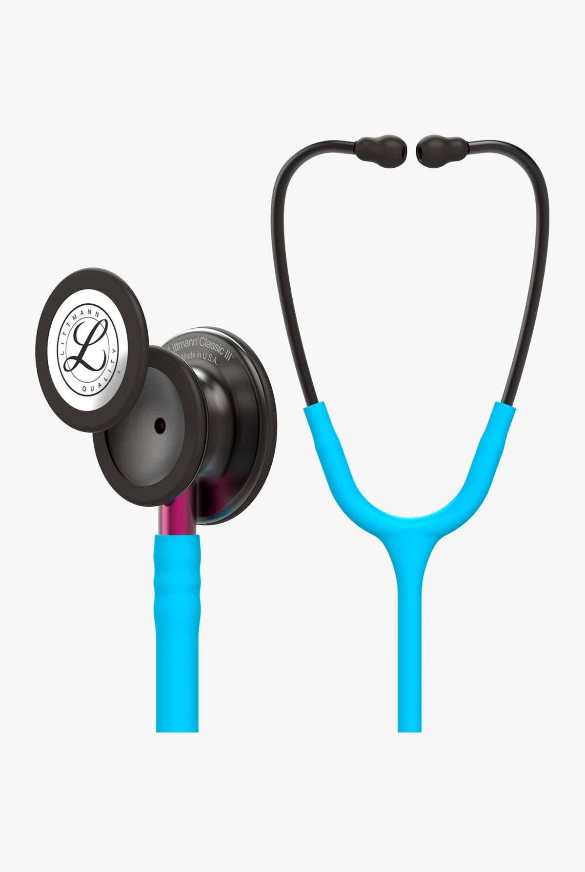 Littmann Classic III Smoke Finish Turquoise Tube Stethoscope 2 Littmann Classic III Smoke Finish Turquoise Tube Stethoscope - Image 2