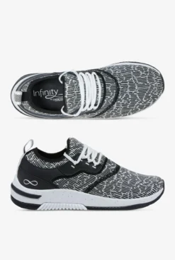 Infinity By Cherokee Women's Dart White/Black Athletic Lace Up Nursing Shoes