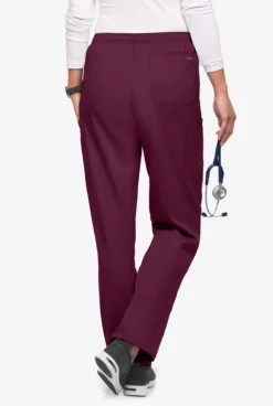 UA Flex2 Unisex 6-Pocket Pull-On Cargo STRETCH Scrub Pants -Uniform Store F2357 WINE 4