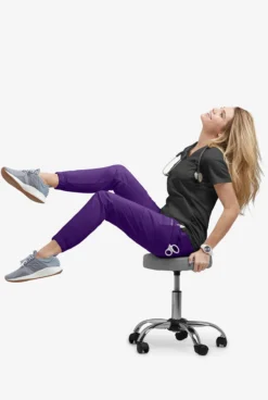 UA Flex2 Women's 7-Pocket Jogger Scrub Pants - Petite -Uniform Store F2475 GRAPE 6