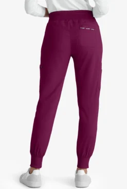 Grey's Anatomy™ By Barco Spandex STRETCH Carly Women's 7-Pocket Cargo Jogger Scrub Pants - Petite -Uniform Store GRS527 WINE 4