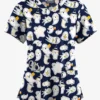 Butter-Soft Originals Halloween Fun Navy Women's 4-Pocket Rounded V-Neck Printed Scrub Top