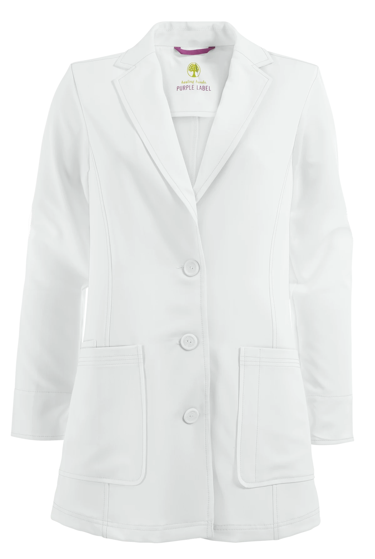 Healing Hands White Coat Minimalist Women's 32" 3-Pocket STRETCH Lab Coat 1 Healing Hands White Coat Minimalist Women's 32" 3-Pocket STRETCH Lab Coat