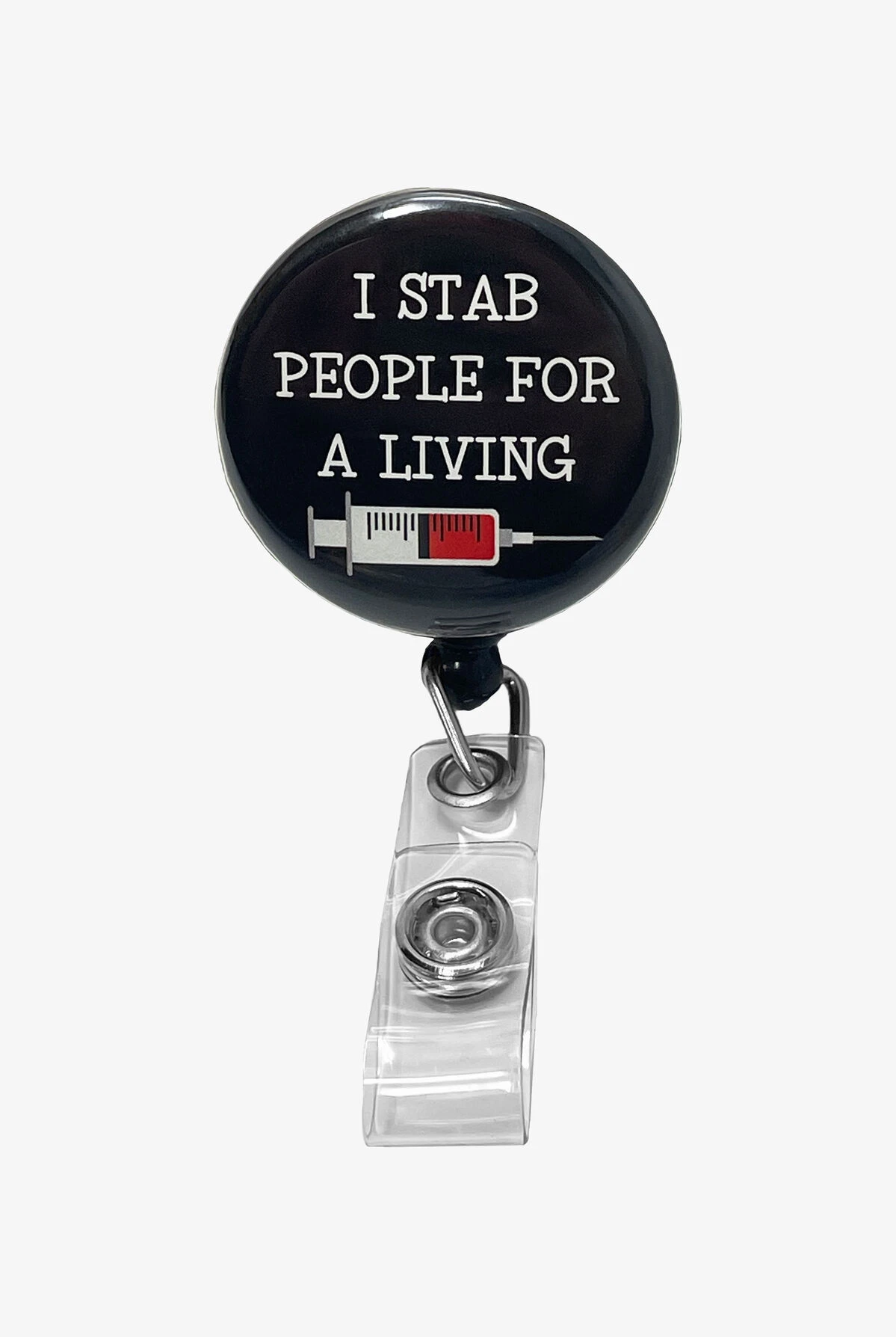 Hiddles Syringe Retractable ID Badge Holder 1 Hiddles Syringe Retractable ID Badge Holder