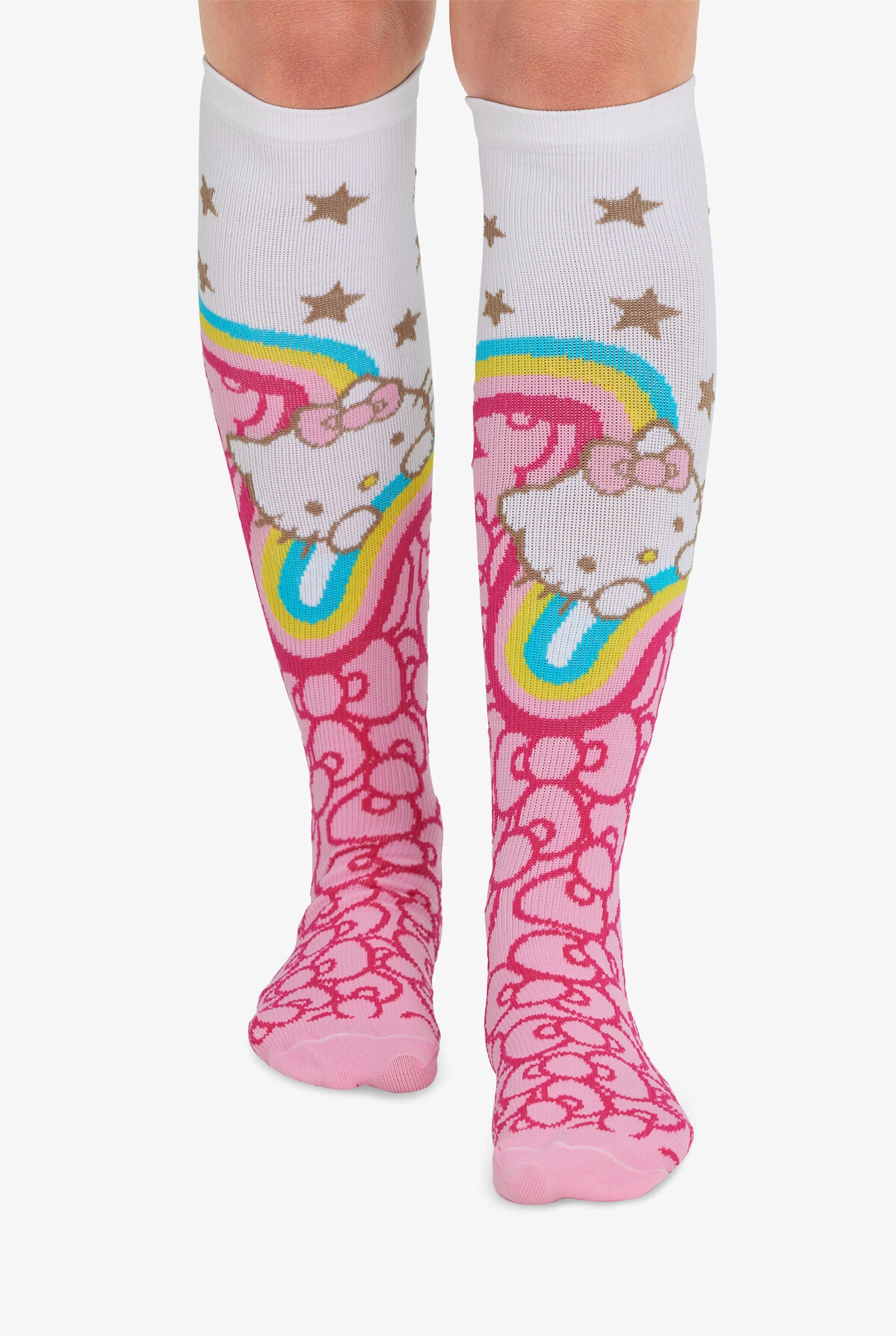 Heartsoul Hello Rainbow Women's 8-15 MmHg Light Compression Socks 1 Heartsoul Hello Rainbow Women's 8-15 MmHg Light Compression Socks