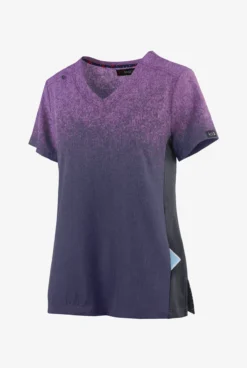 Koi Basics Heather Wisteria/Charcoal Women's 2-Pocket Ombre Print Scrub Top -Uniform Store K1031HWI 3
