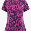 Koi Next Gen Cheetah Azalea Women's 2-Pocket STRETCH V-Neck Print Scrub Top