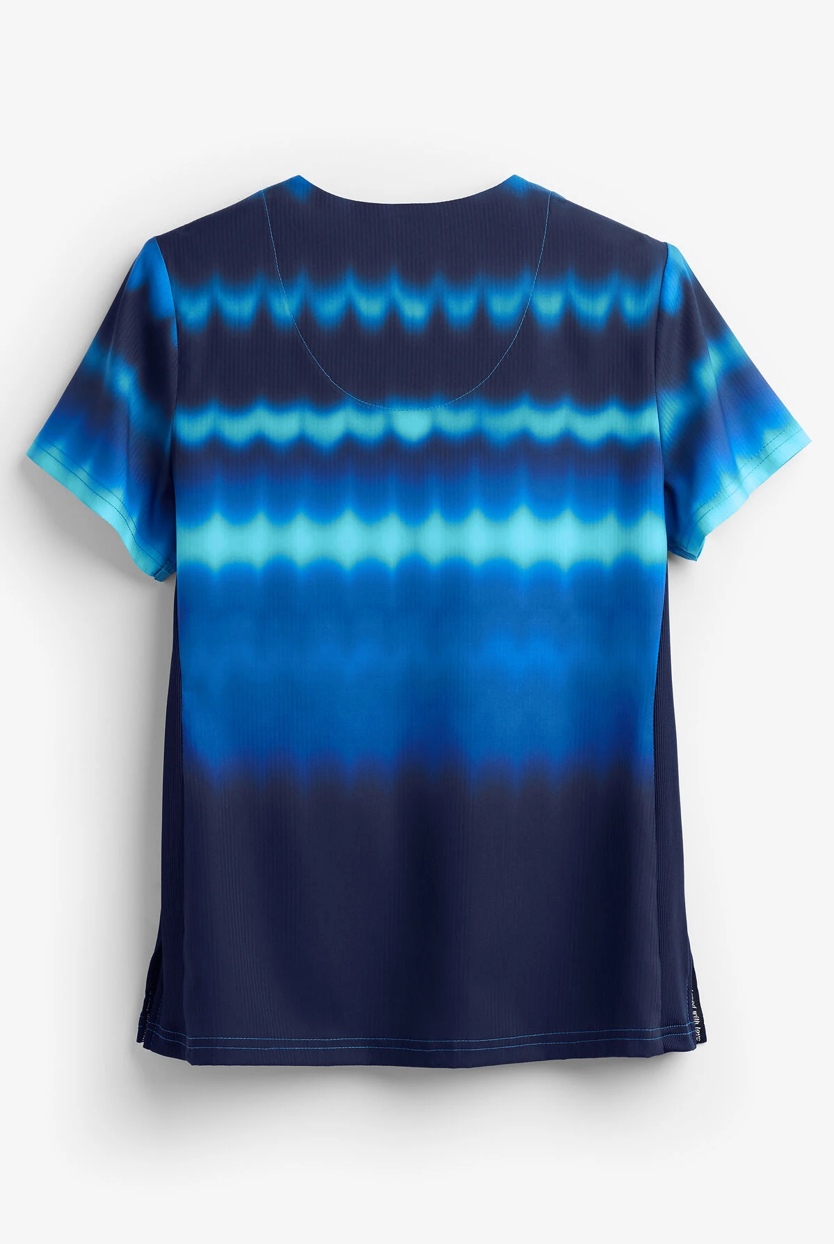 Koi Lite™ Reform Wavy Ombre Blue Women's 2-Pocket V-Neck Print Scrub Top 2 Koi Lite™ Reform Wavy Ombre Blue Women's 2-Pocket V-Neck Print Scrub Top - Image 2