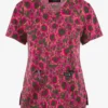 Koi Basics Harvest Tapestry Floral Women's 2-Pocket STRETCH V-Neck Print Scrub Top