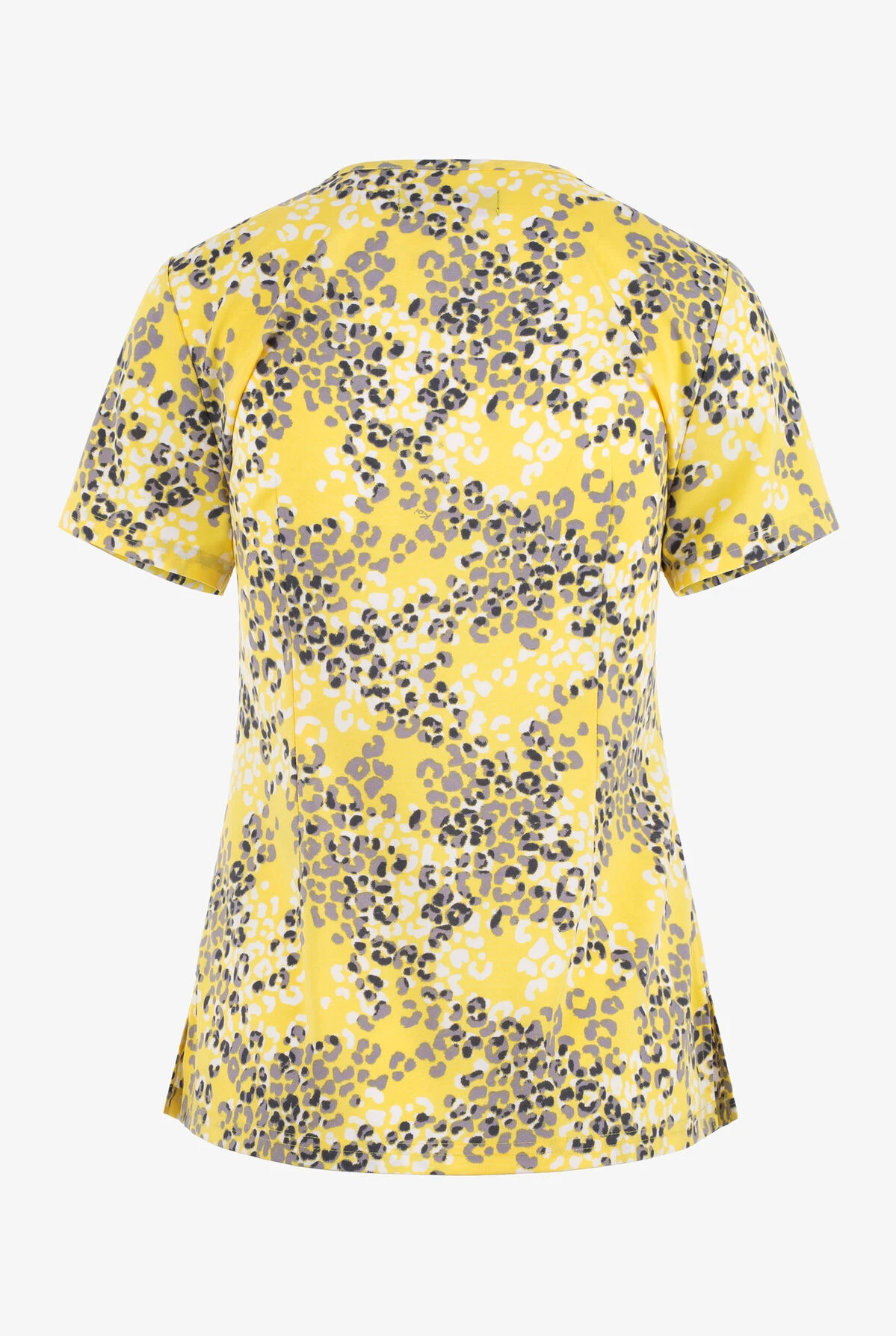 Koi Basics Pool Side Leopard Sunshine Women's 2-Pocket STRETCH V-Neck Print Scrub Top 2 Koi Basics Pool Side Leopard Sunshine Women's 2-Pocket STRETCH V-Neck Print Scrub Top - Image 2