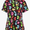 Koi Basics Playful Pretty Kitty Women's 2-Pocket STRETCH V-Neck Print Scrub Top
