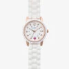 Nurse Mates Rose Gold Sparkle Dot Women's Silicone Strap Watch