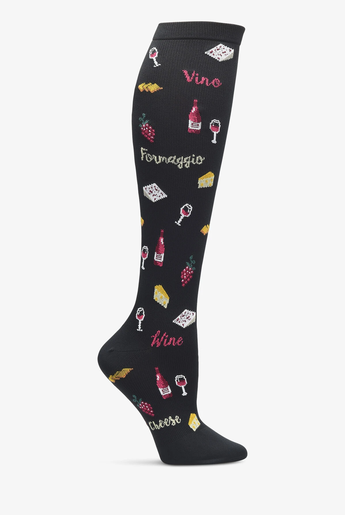 Nurse Mates Wine And Cheese Please Women's 12-14 MmHg Light Compression Socks 1 Nurse Mates Wine And Cheese Please Women's 12-14 MmHg Light Compression Socks