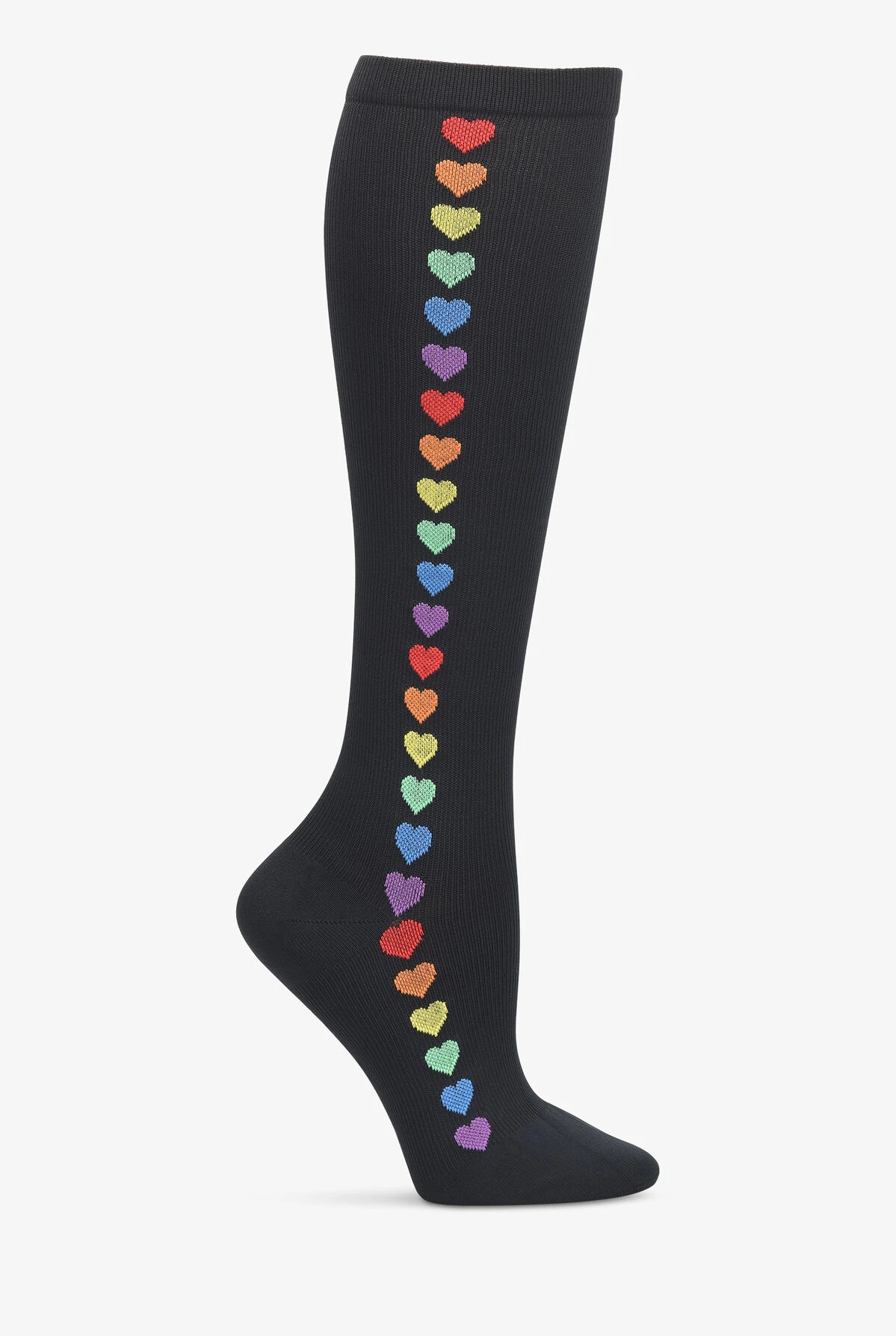 Nurse Mates Rainbow Hearts Women's 12-14 MmHg Light Compression Socks 1 Nurse Mates Rainbow Hearts Women's 12-14 MmHg Light Compression Socks