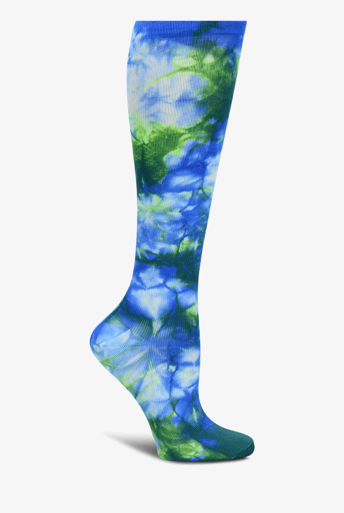Nurse Mates Royal/Green Tie Dye 12-14 MmHg Wide Light Compression Socks 1 Nurse Mates Royal/Green Tie Dye 12-14 MmHg Wide Light Compression Socks