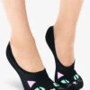 Living Royal Black Kitty Women's No-Show Socks